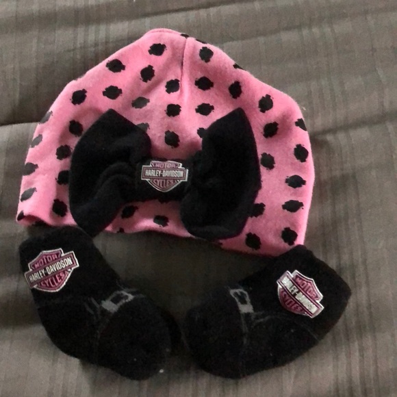 Harley-Davidson Other - Harley Davidson baby girls hat with booty socks